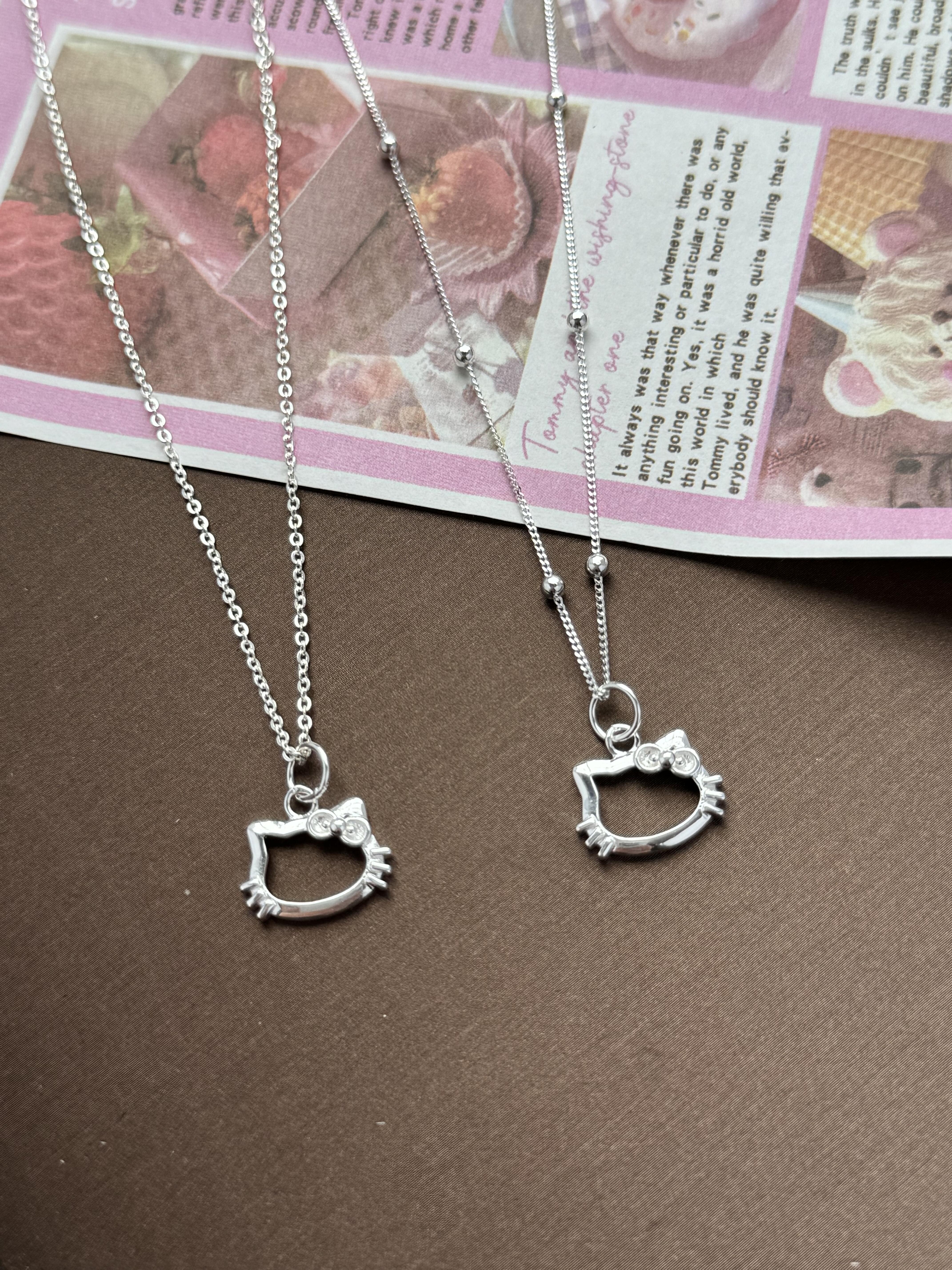 Hellokitty 925 Sterling Silver Dainty Pendant Necklace for Women (with Gift Box)