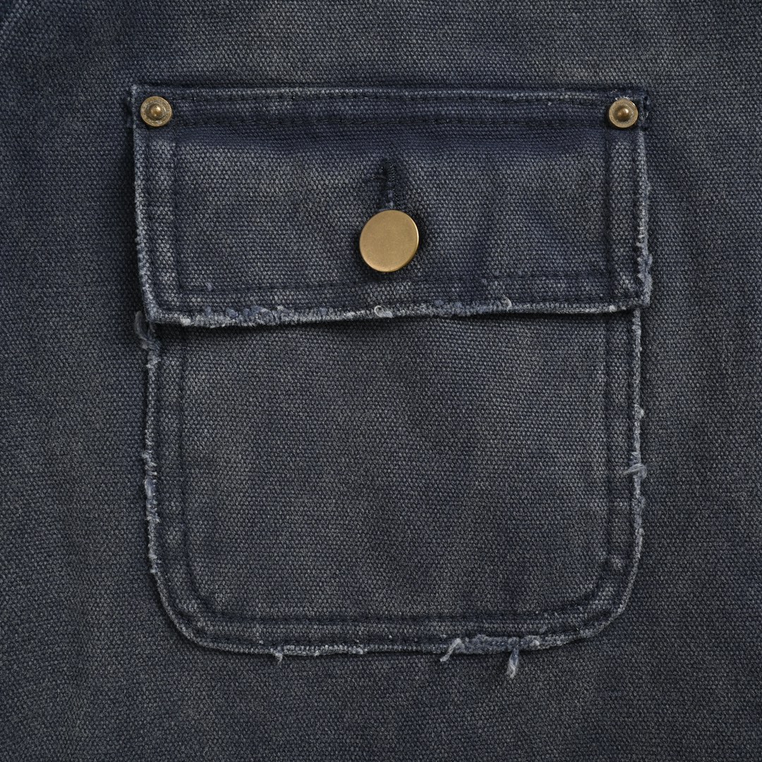 Prada 24Fw washed distressed canvas denim jacket