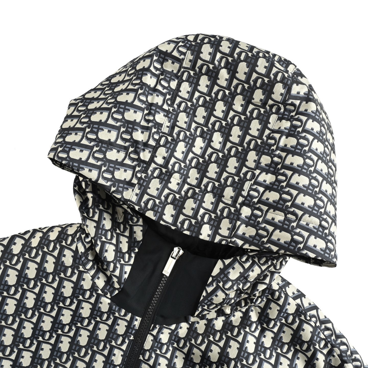 Dior 25Fw all-over monogram print hooded jacket with arm zip pockets