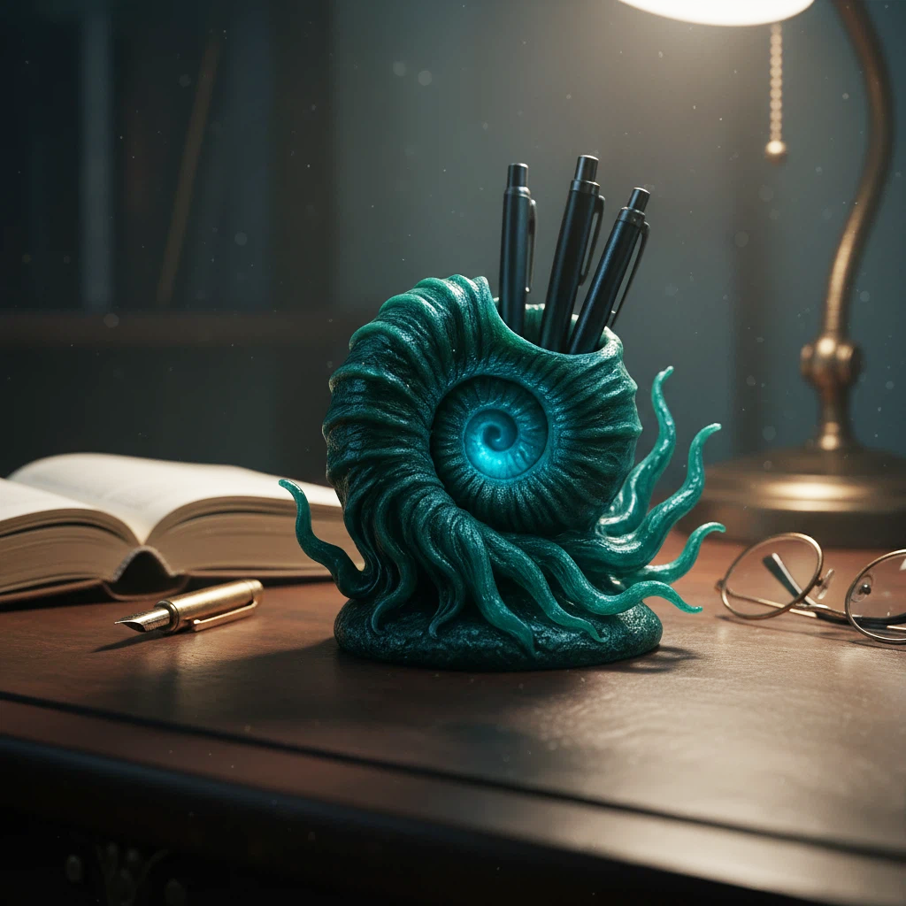 Deep Sea Muse: Ammonite pen holder