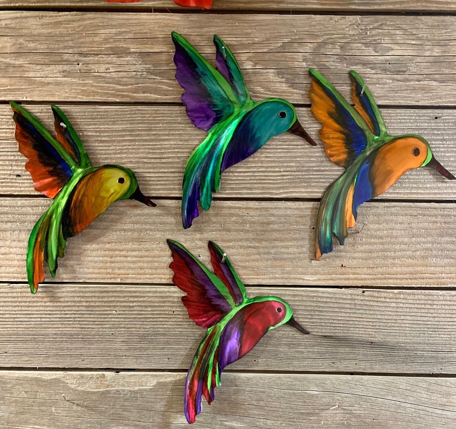🐦Hand-made Hummingbirds Metal Art Yard Art 3D Appearance Sun Catching