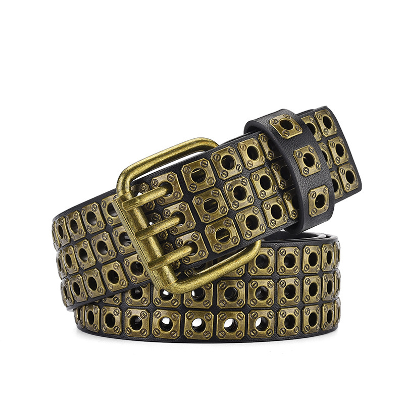 n style punk style personality belt lady, fashion pin buckle belt female tie-in, rivet pin  Pu belt buckle