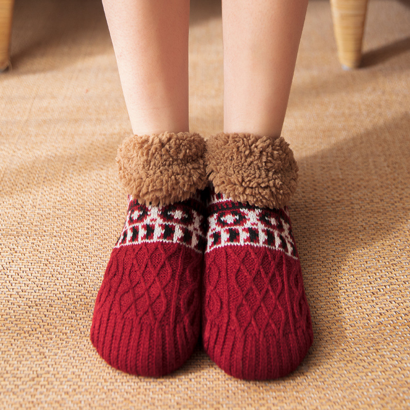 🎅2024 Christmas Promos🔥Cozy Non Slip Knitted Slipper Socks