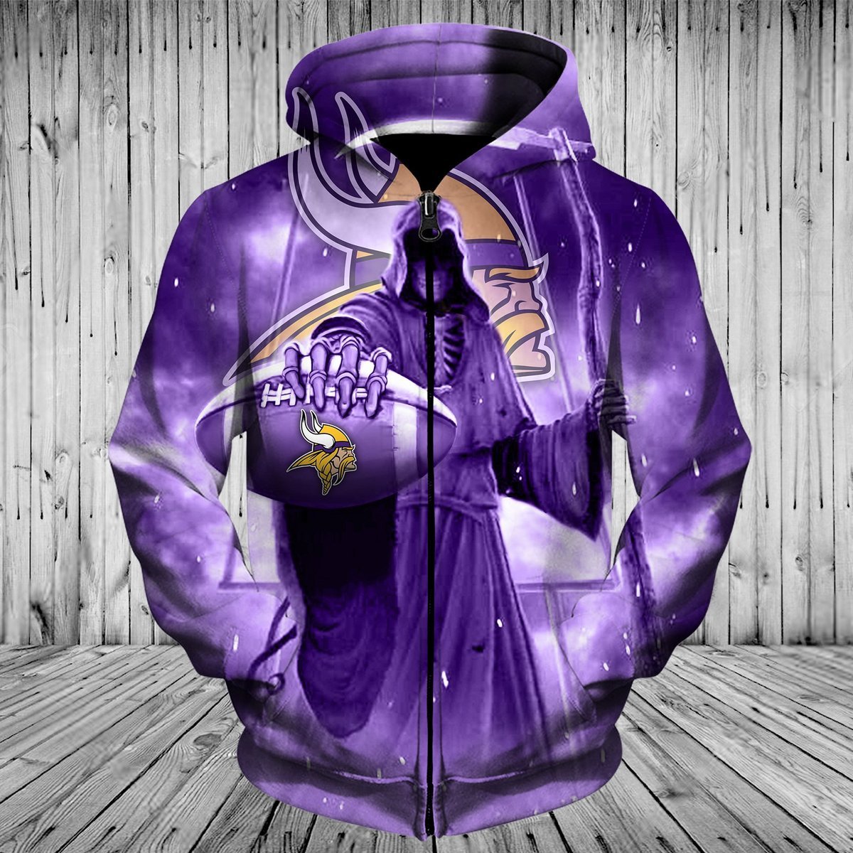 VIKINGS  3D HOODIE SKULL 4