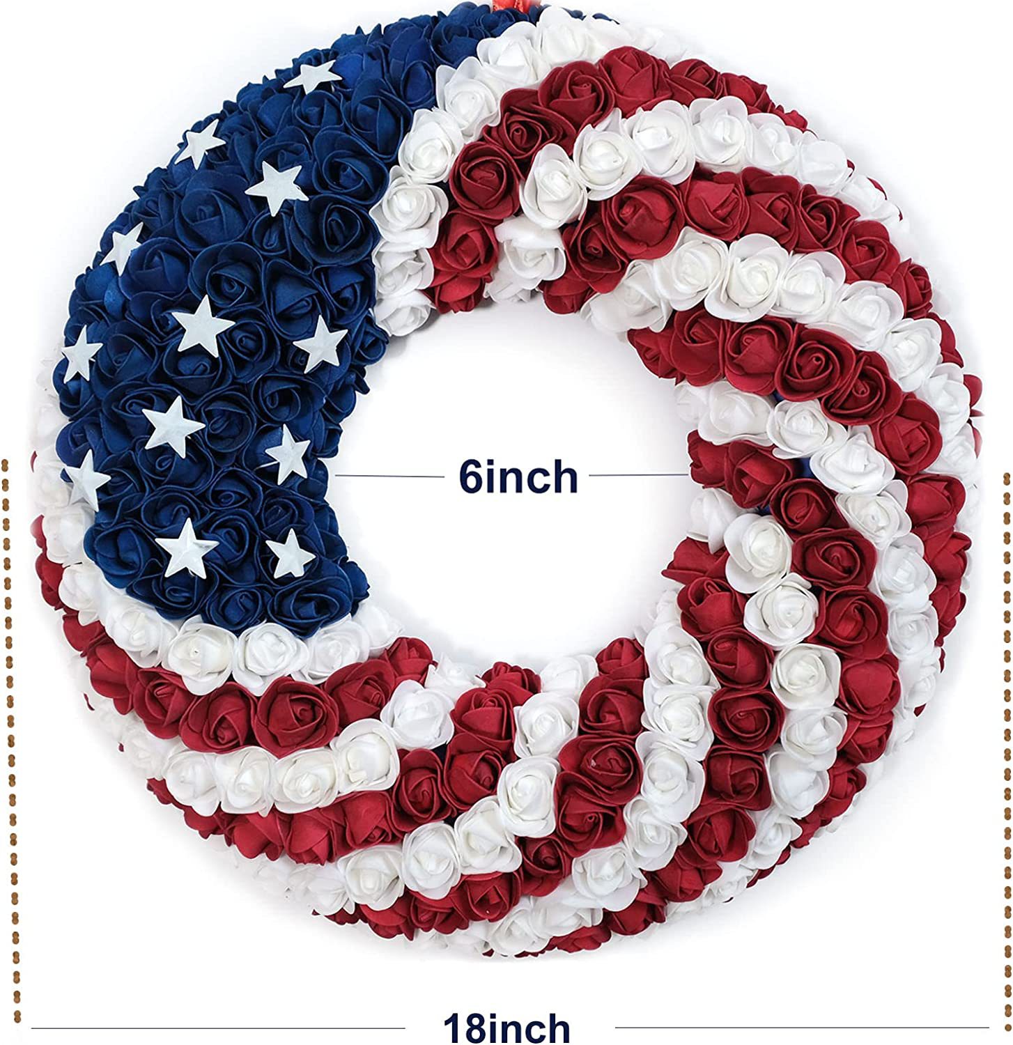 🔥[SAVE 50% OFF]-- 45CM/18 Inch Handmade American Flag Wreath