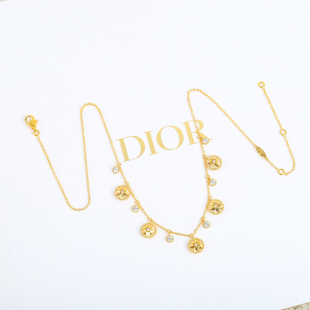 Dior compass diamond necklace