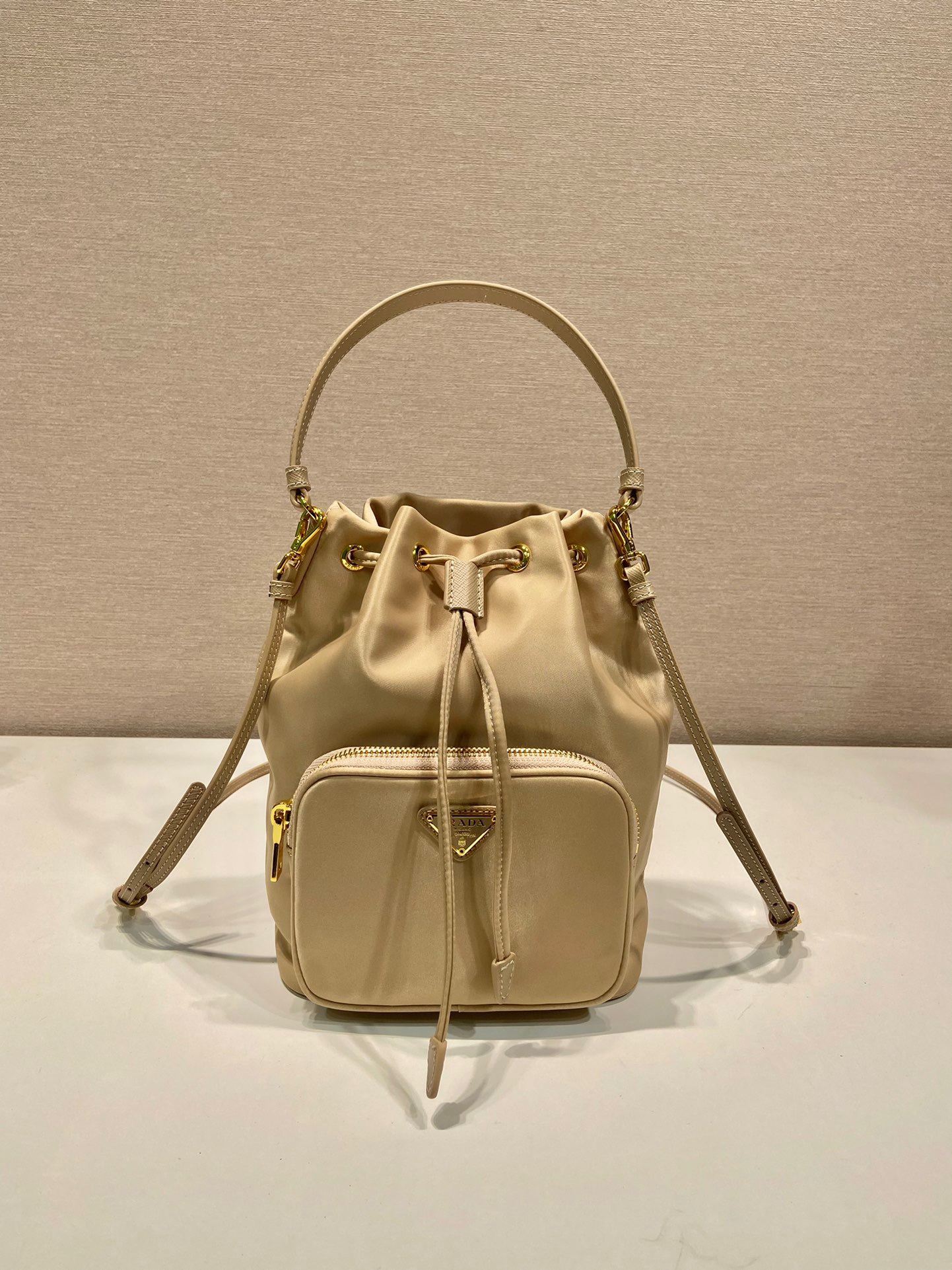 Prada Shiny Nylon Bucket Bag 1BH038