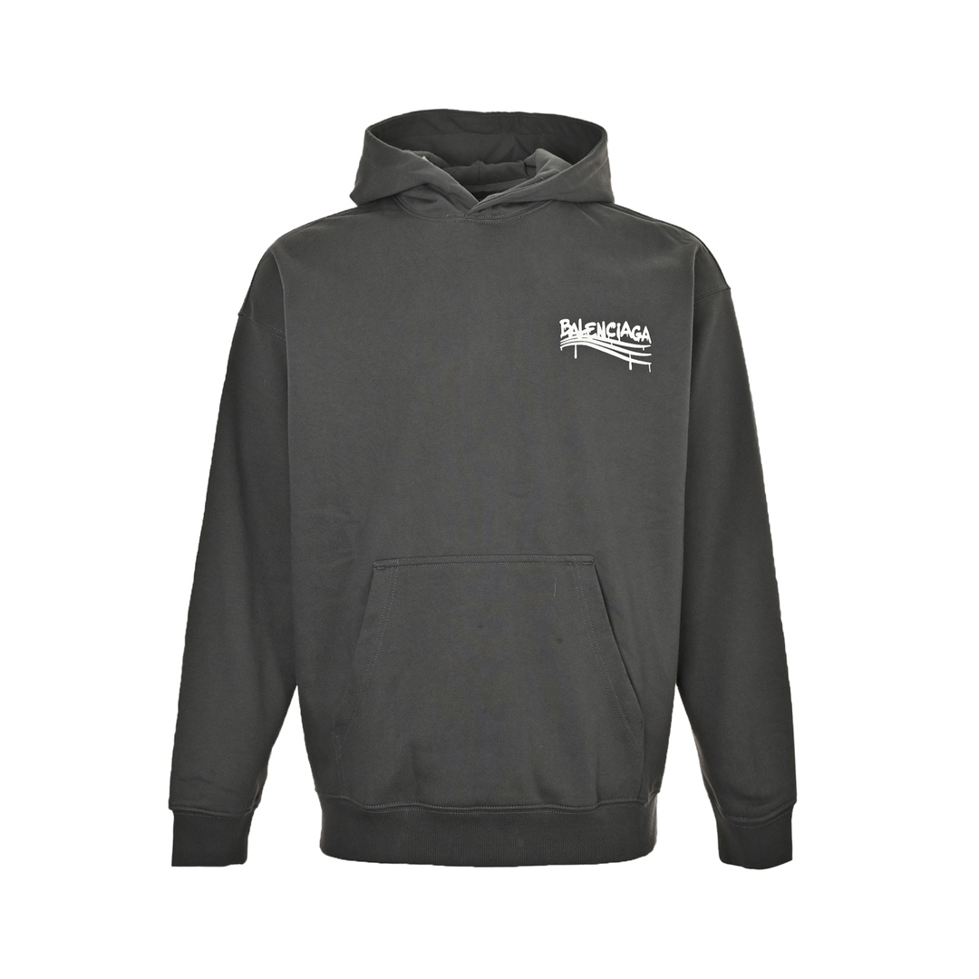 Balenciaga 24Fw graffiti logo print hooded sweatshirt