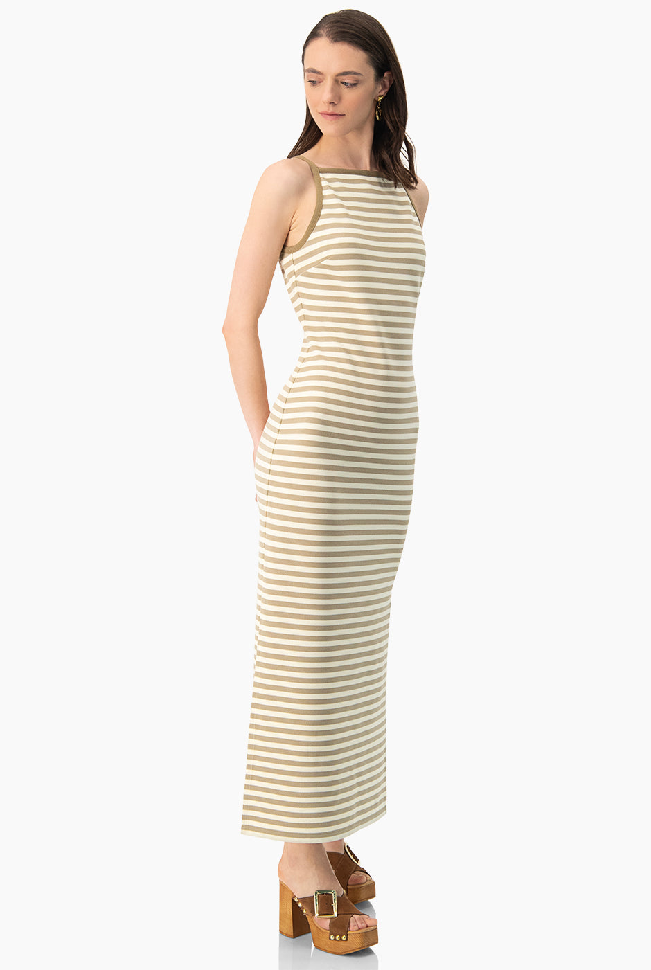 Vestido tejido maxi sin mangas