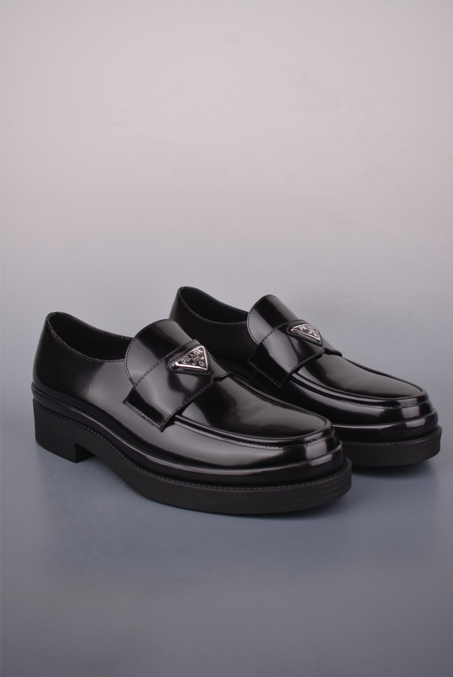 Prada Platform Logo Lace-Up Loafers AJ6542