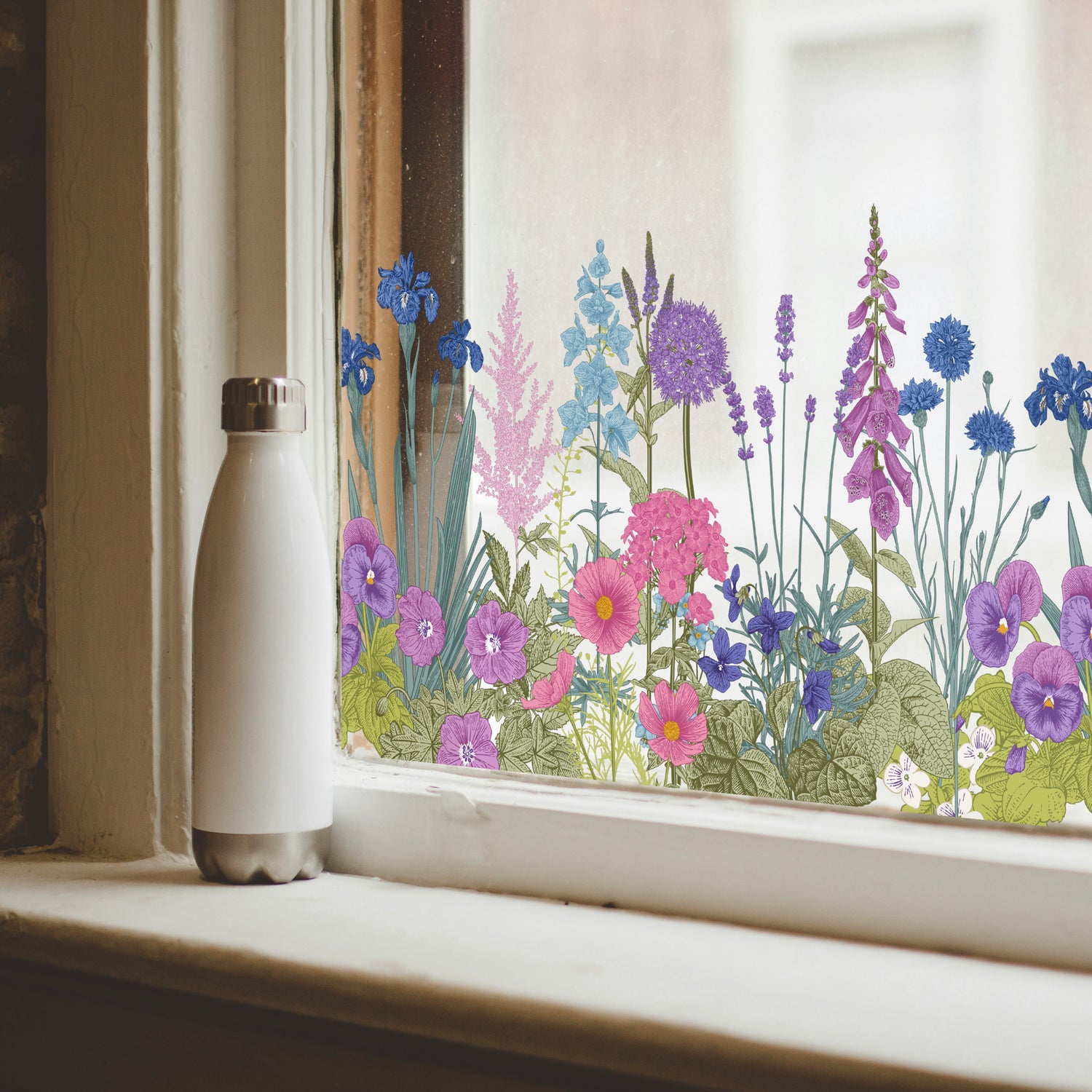 Colorful Floral Bouquet Window Sticker