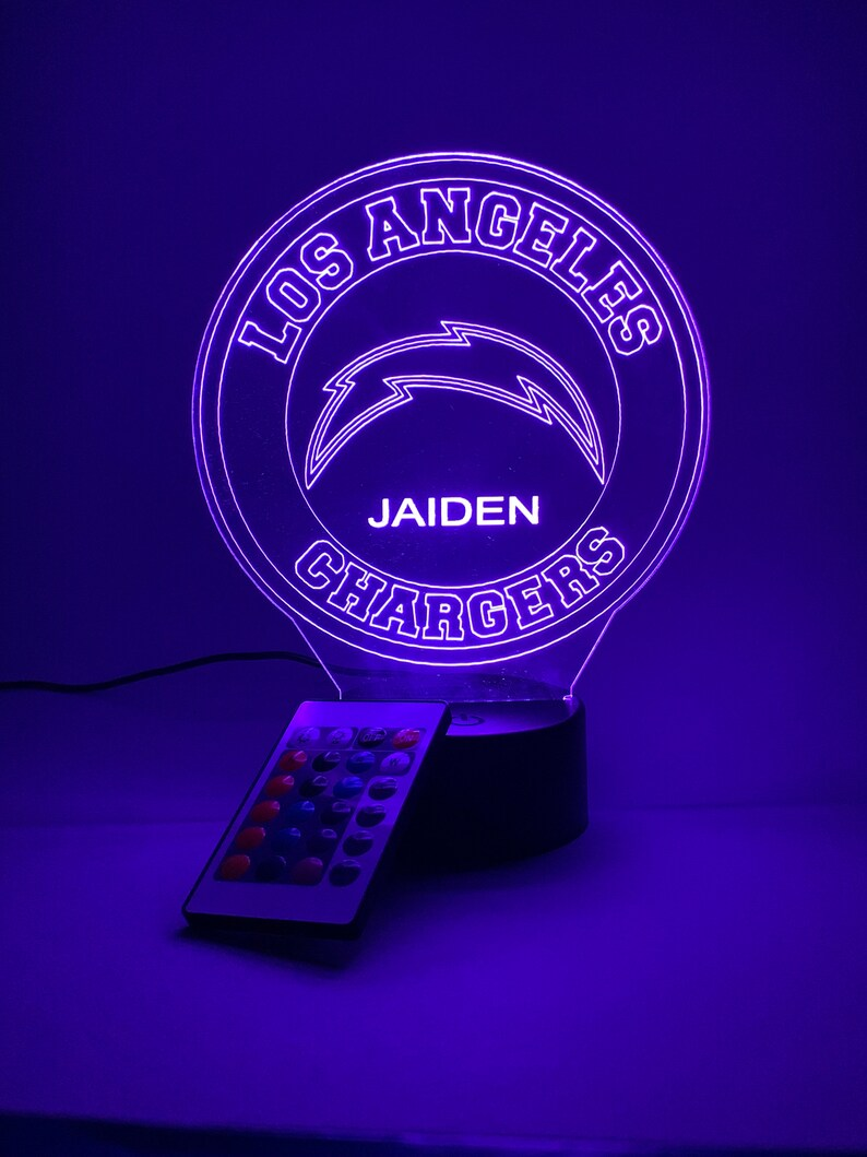 LOS ANGELES CHARGERS 3D LAMP PERSONALIZED