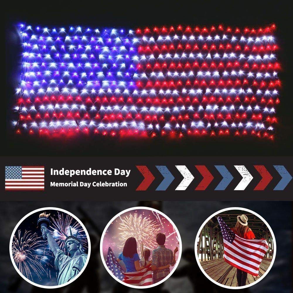 👍2024 New Arrival- 50% OFF💥Solar American LED Flag (420 LEDs)- Free Shipping