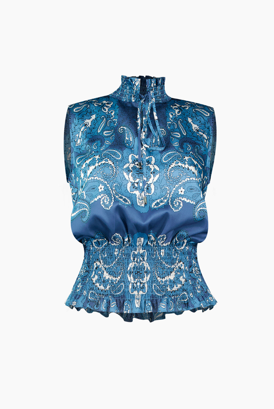 Blusa sin mangas con smock