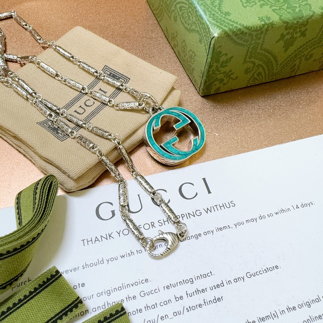 Gucci Anger Forest Series Blue GG Vintage Necklace