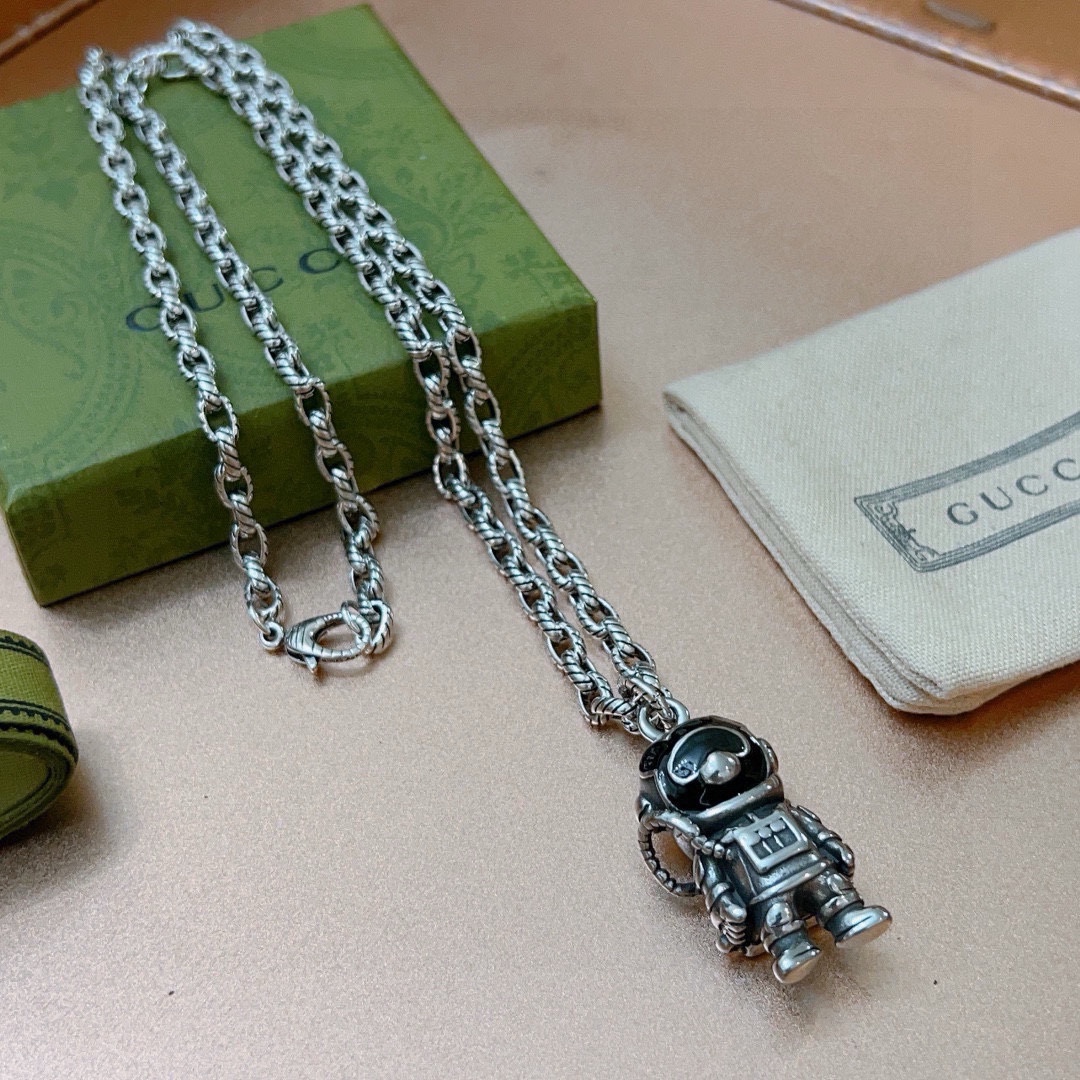 Gucci Anger Forest Series Robot Bear Chain Necklace