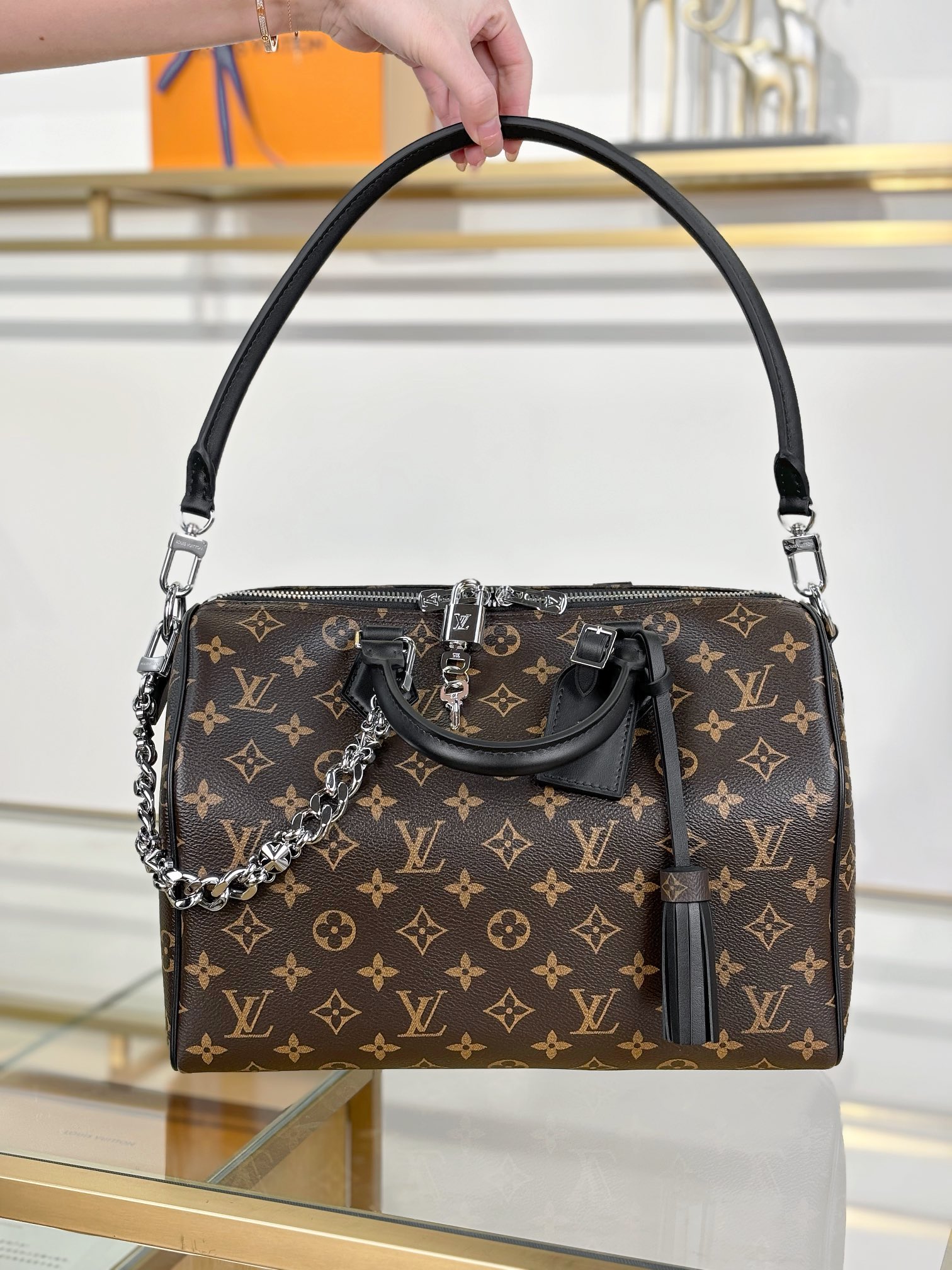 Louis Vuitton SPEEDY SOFT 30 DARK Handbag M12243
