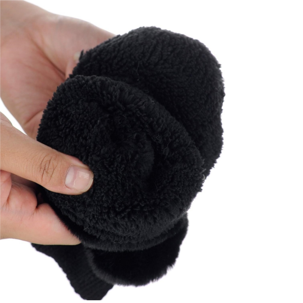 🎄CHRISTMAS ON SALE🔥Faux Fur Wrist Length Fingerless Sherpa Lined Convertible Mittens Gloves