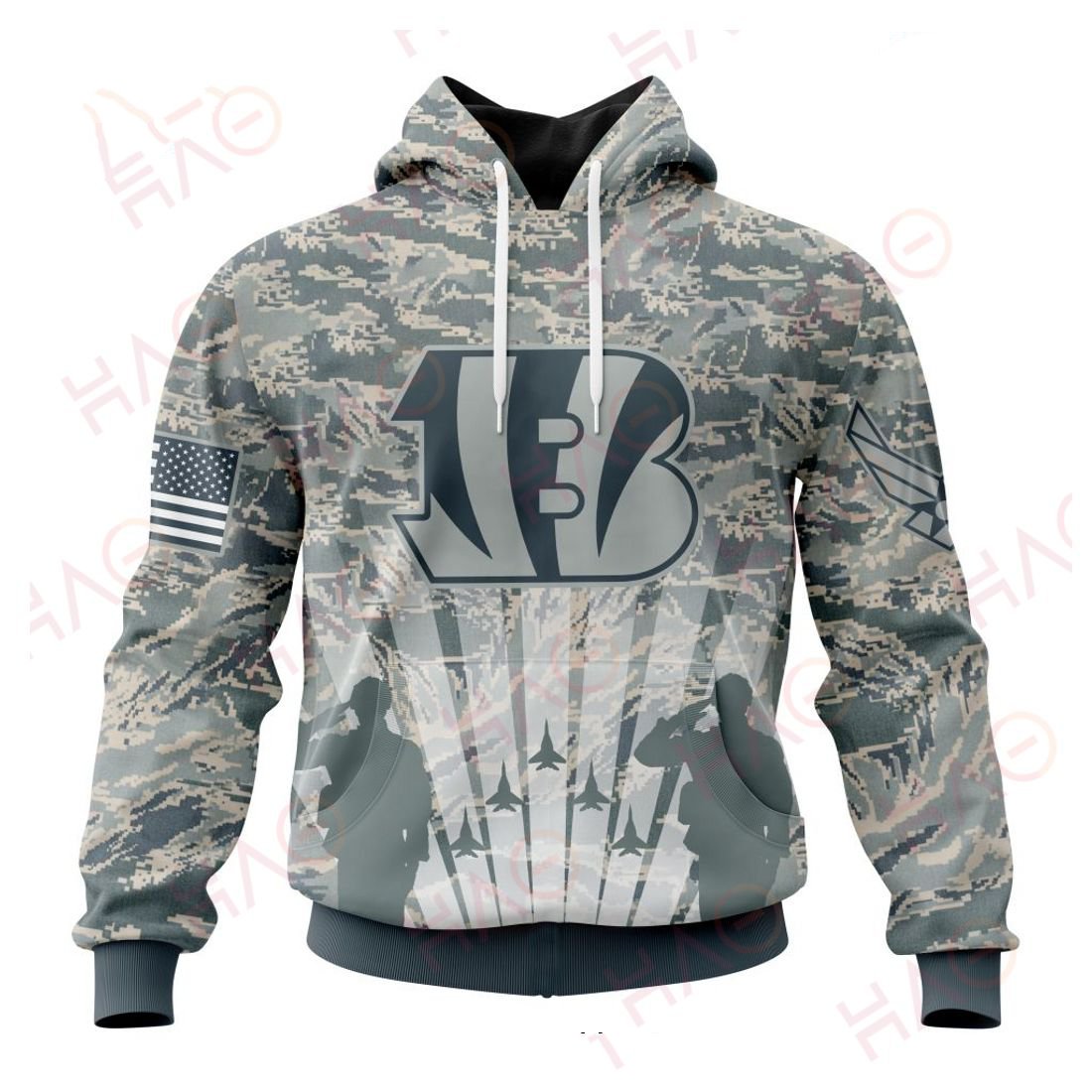 CINCINNATI BENGALS 3D HOODIE US AIR FORCE