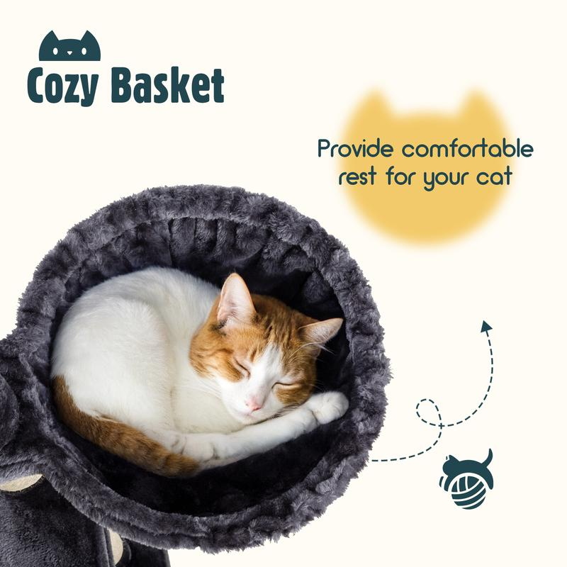 Multi-Level Cat Tree Tower for Indoor Cats | Cozy Perches, Condos & Scratching Posts – Pet Furniture for Climbing & Relaxing