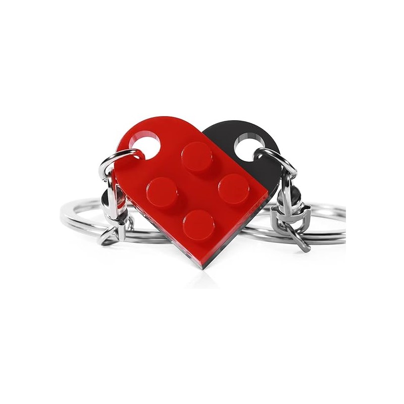 Brick Heart Keychain Set