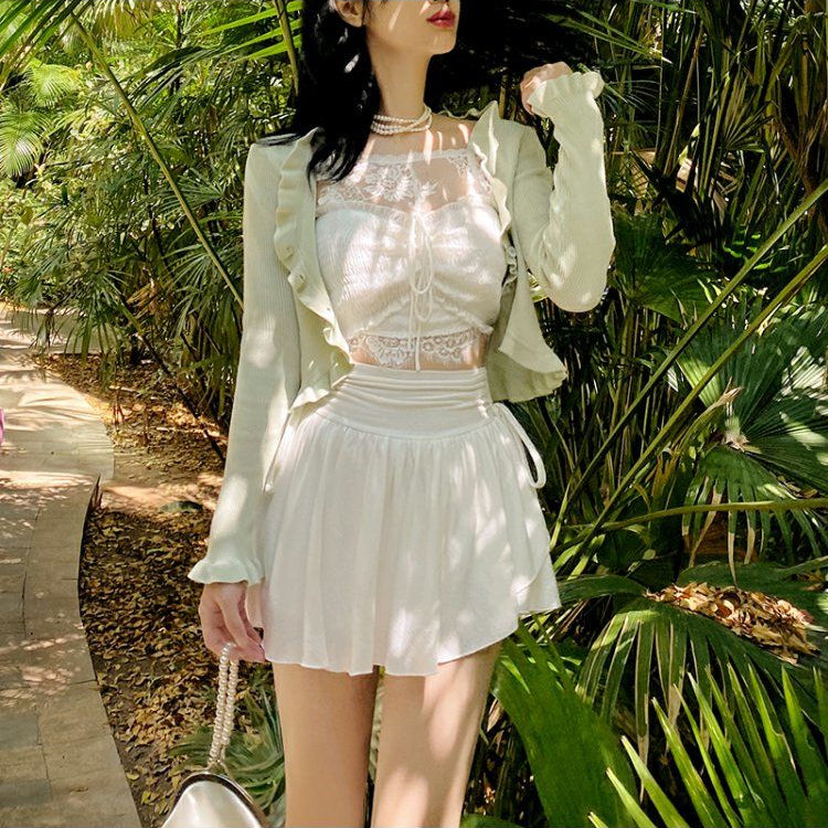 Irregular Layered Tie Mini Skort