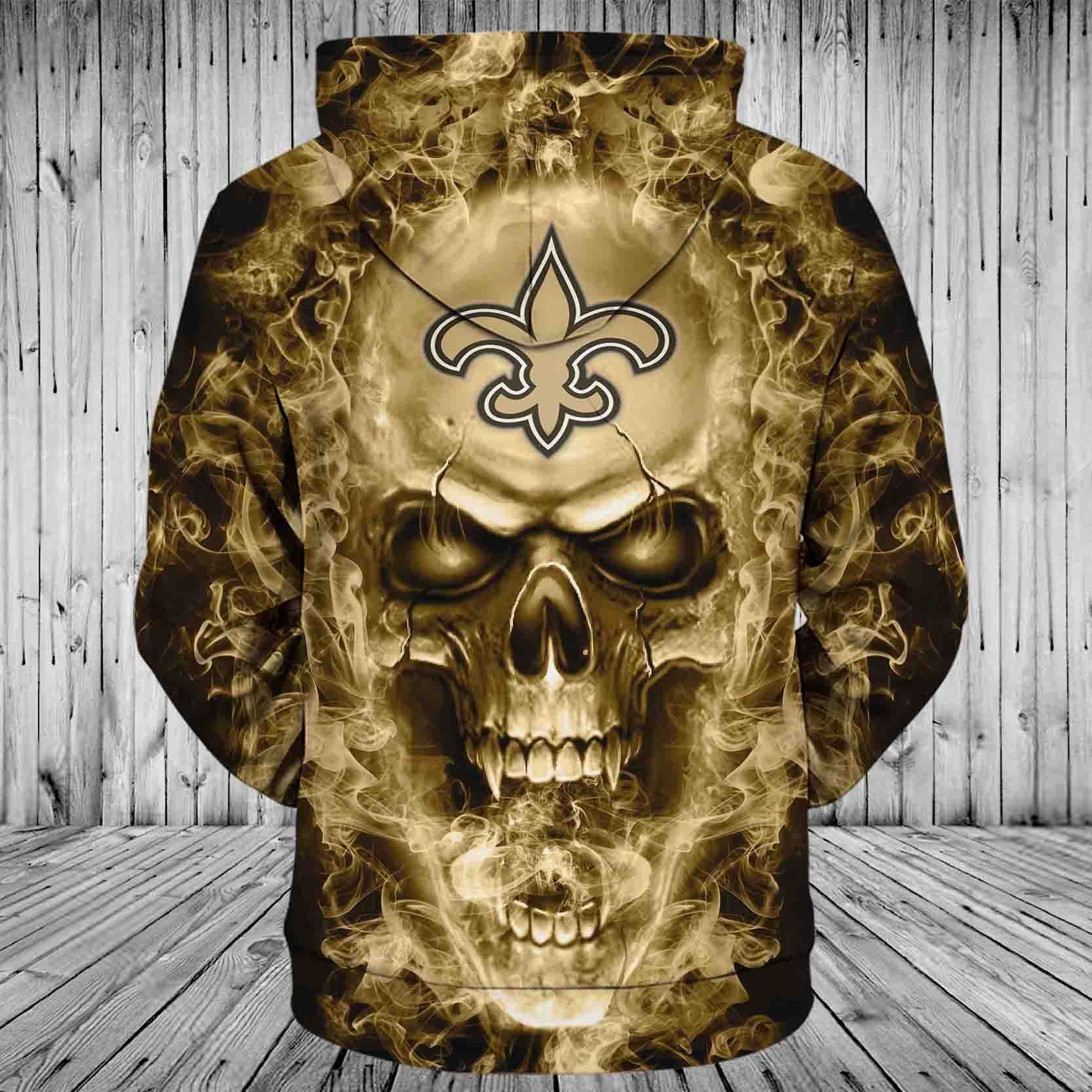 SAINTS HOODIE 3D SKULL 87