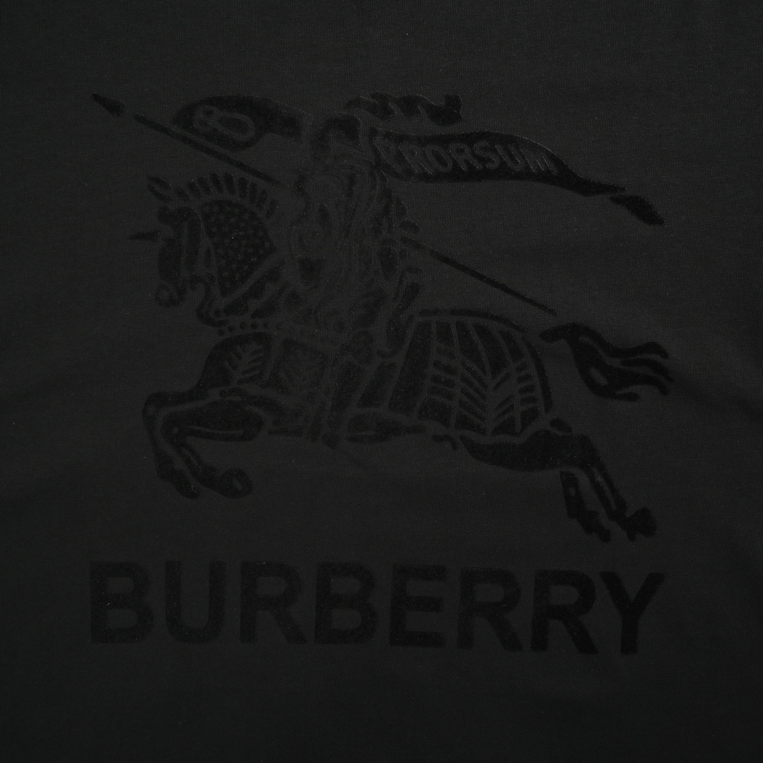 Burberry 24ss flocked horse print short sleeves