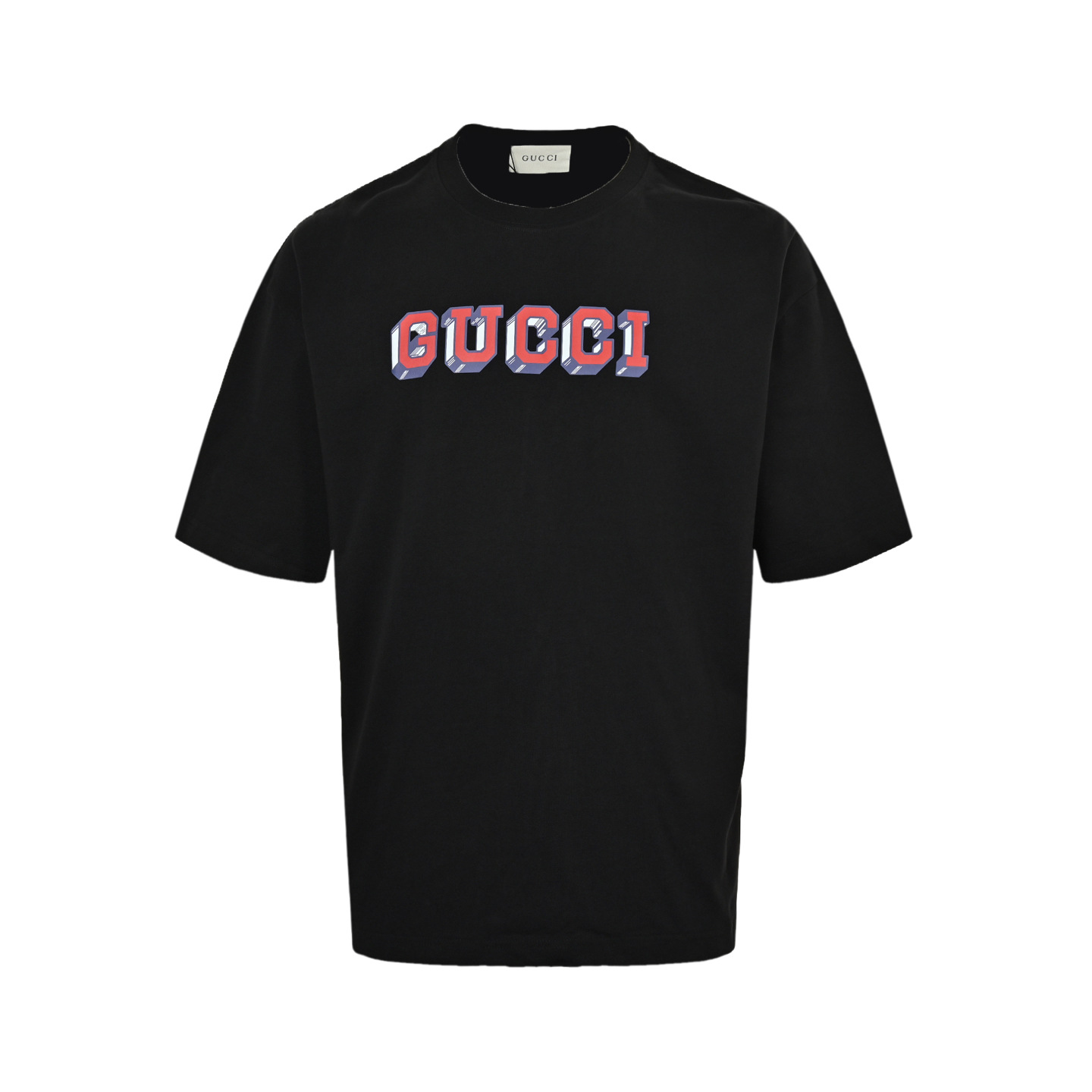 Gucci 24ss three-dimensional letter print short sleeve