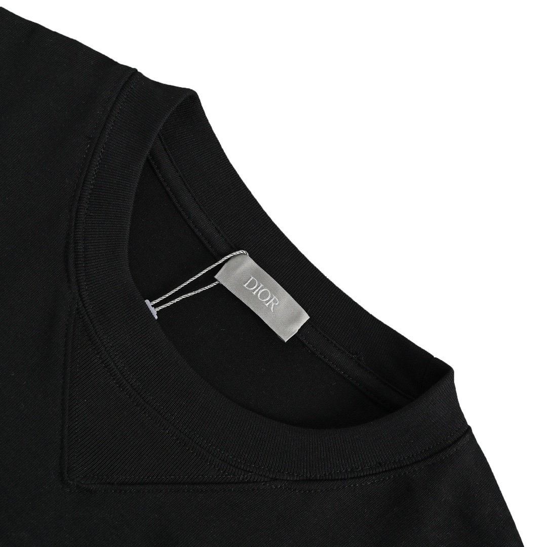 Dior 23ss embroidered silver logo short sleeve