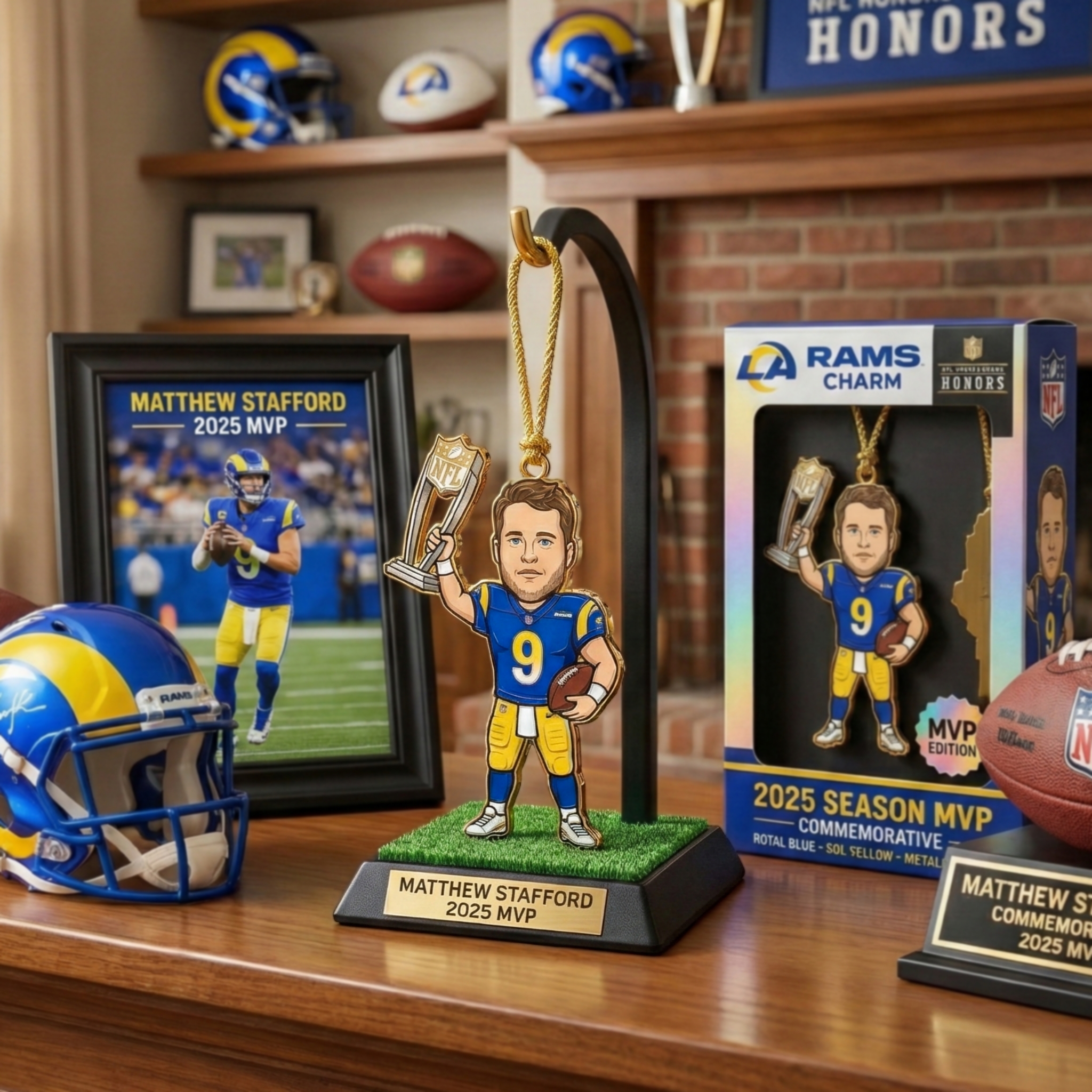 🏆 Los Angeles Rams – Matthew Stafford 2025 MVP Commemorative Charm