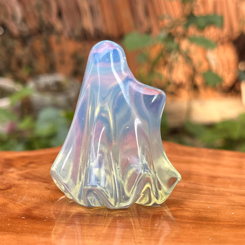 👻Hand Carved Opalite Ghost