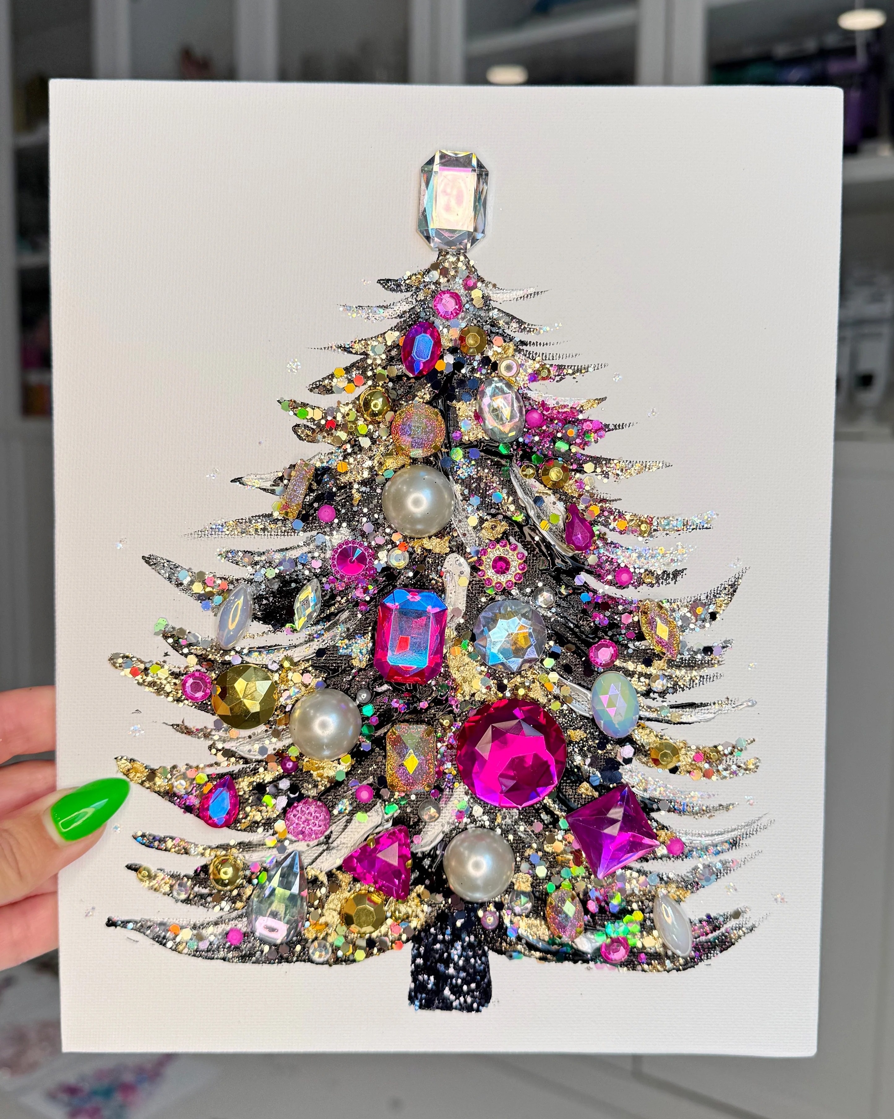 🎄Early Christmas Sale🎄Sparkling Jewelry Christmas Tree Painting
