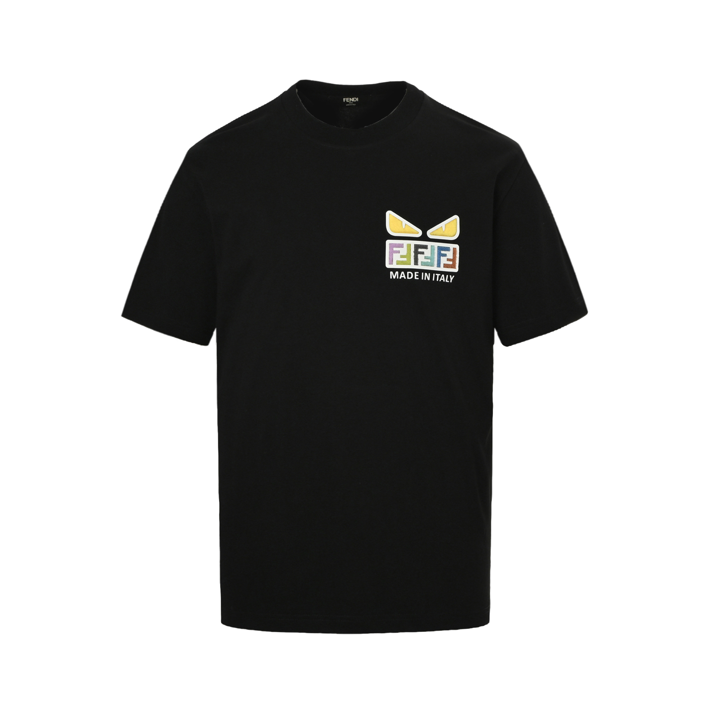 Fendi 25ss flocked eyes letter print short sleeves