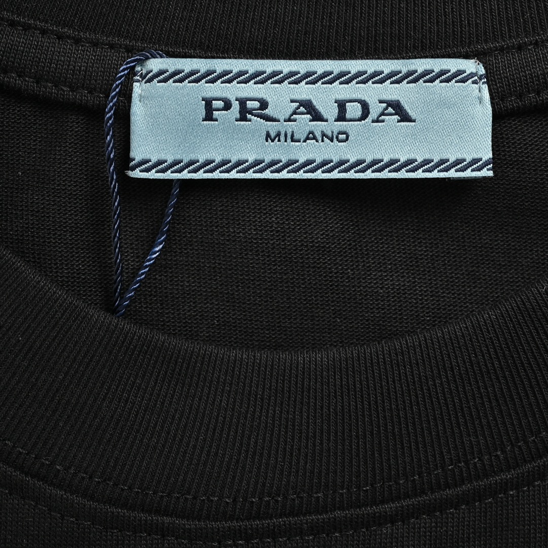 Prada 24ss pocket embroidered triangle logo short sleeve