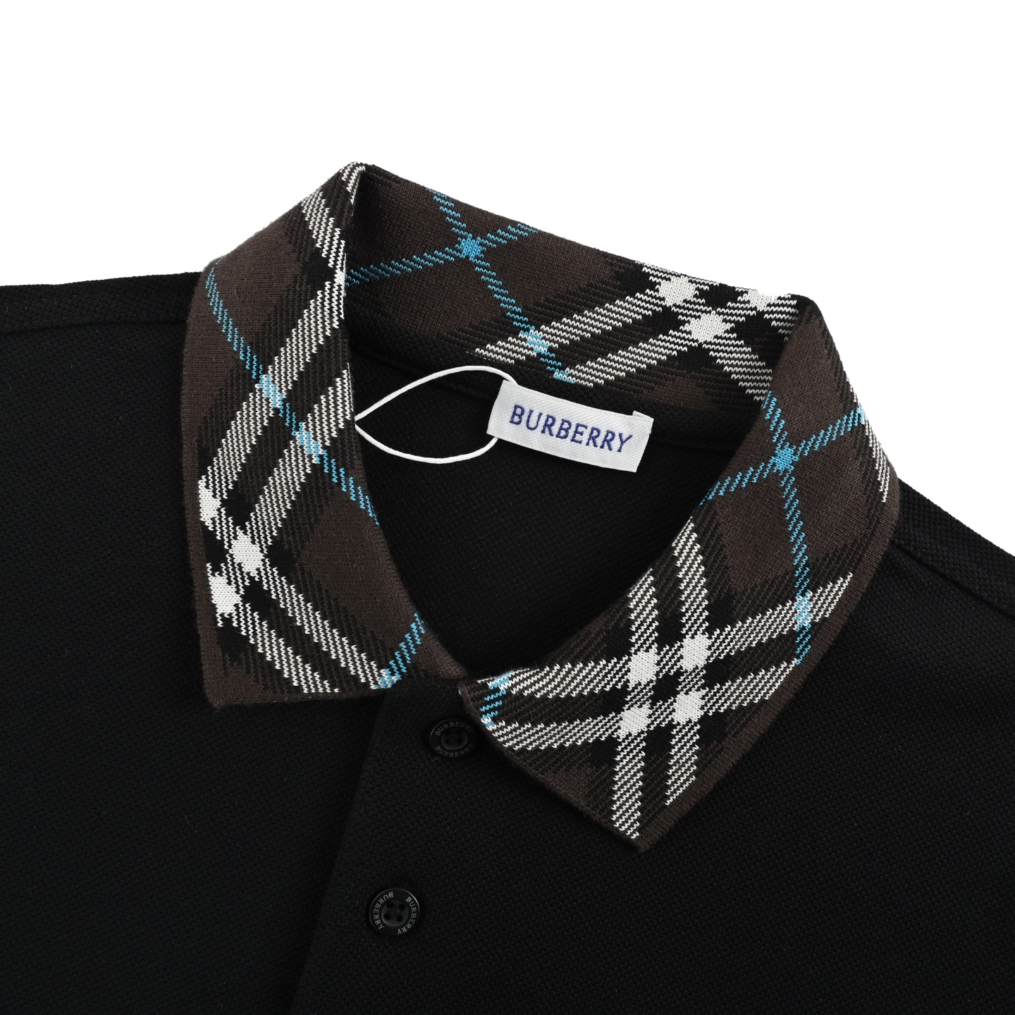 Burberry 25ss collar check Polo short sleeve