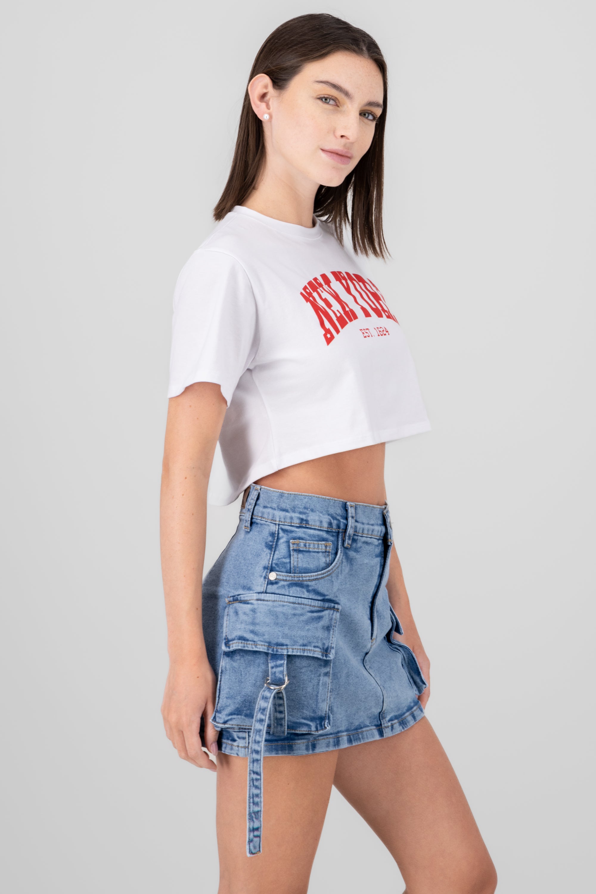 New York Graphic Cropped T Shirt