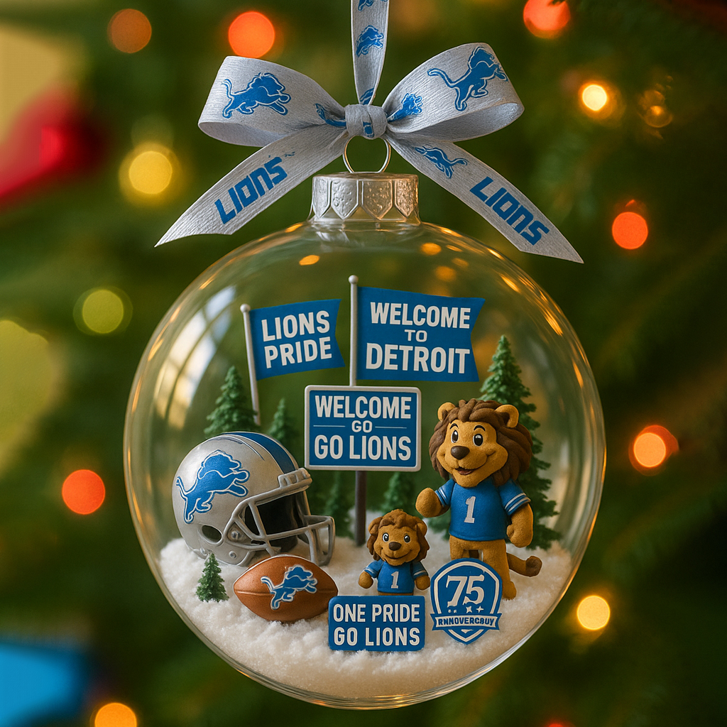 Detroit Lions Commemorative Christmas Ornament
