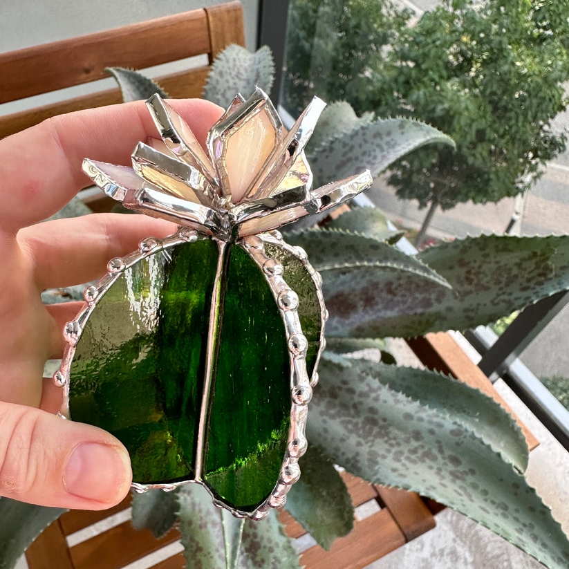 🌵🌈 Handmade Stained Glass Cactus Flower