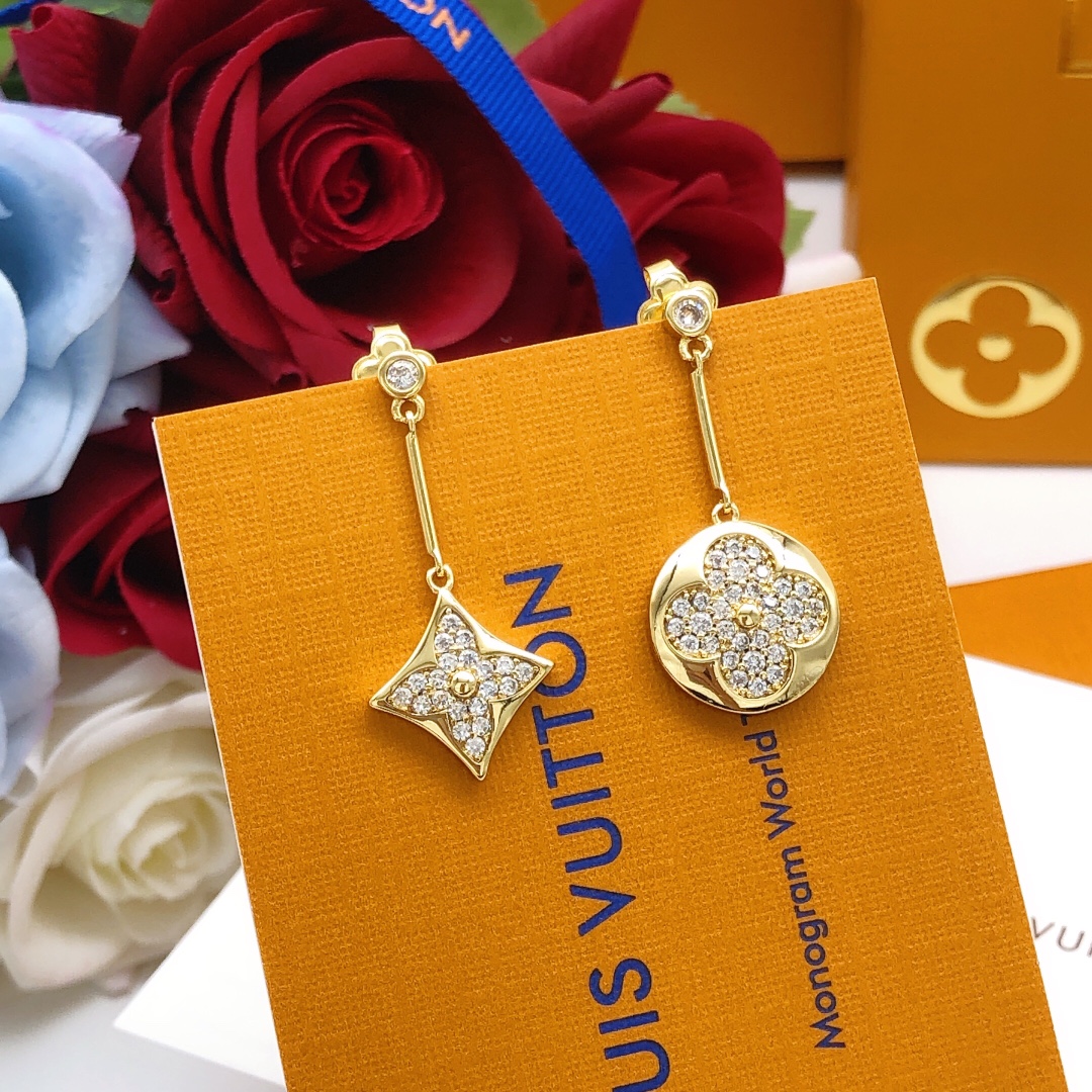 Louis Vuitton Diamond Pendant Earrings