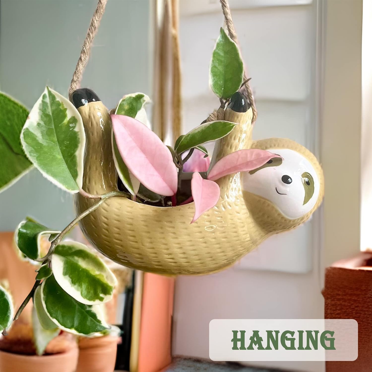 Christmas Limited Release🔥Cute Sloth Potted Planter, Handmade Ceramic Painted Pots