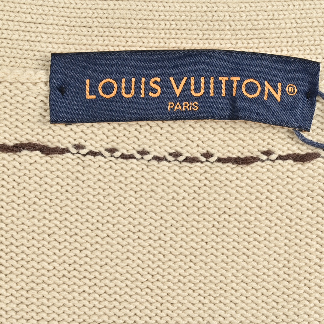 Louis Vuitton 24Fw Pocket Monogram Jacquard Topstitch Cardigan Sweater