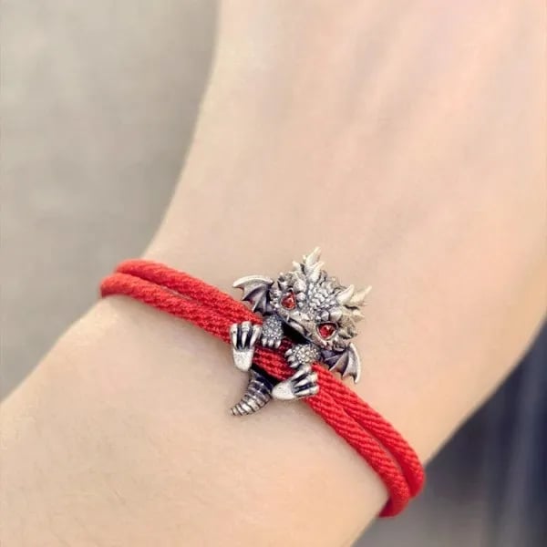 🔥Last day 69% OFF - 🐲🎁Cute Silver Dragon Bracelet