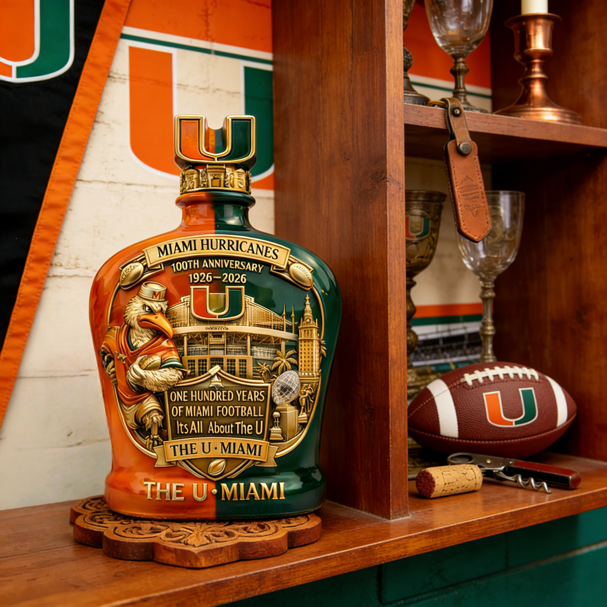 Miami Hurricanes® 100th Anniversary Commemorative Decanter🟧🟩