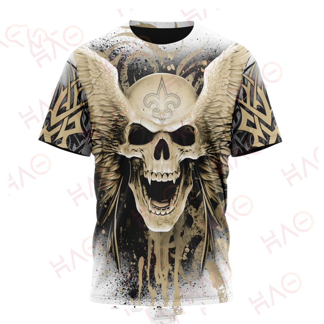 NEW ORLEANS SAINTS 3D HOODIE SKULL ART