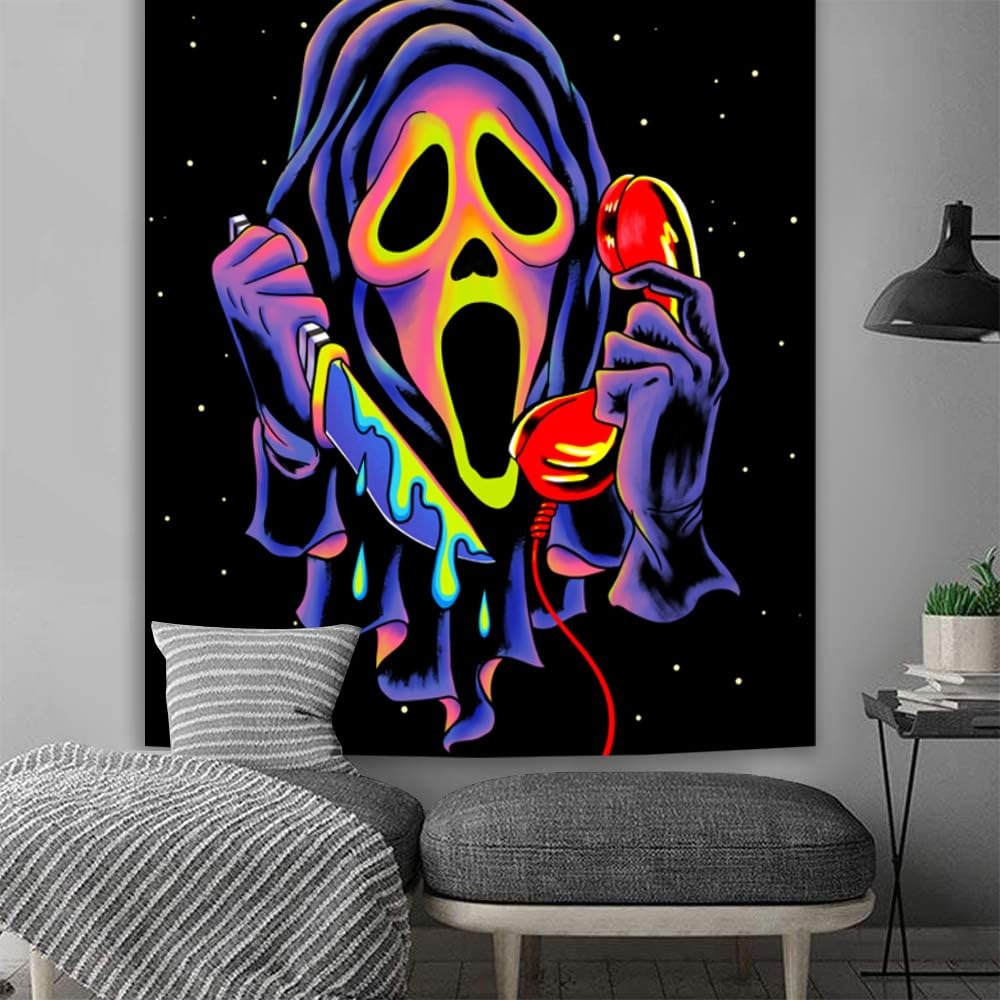 💥ON SALE💥Blacklight Horror Skull Tapestry💀💀💀