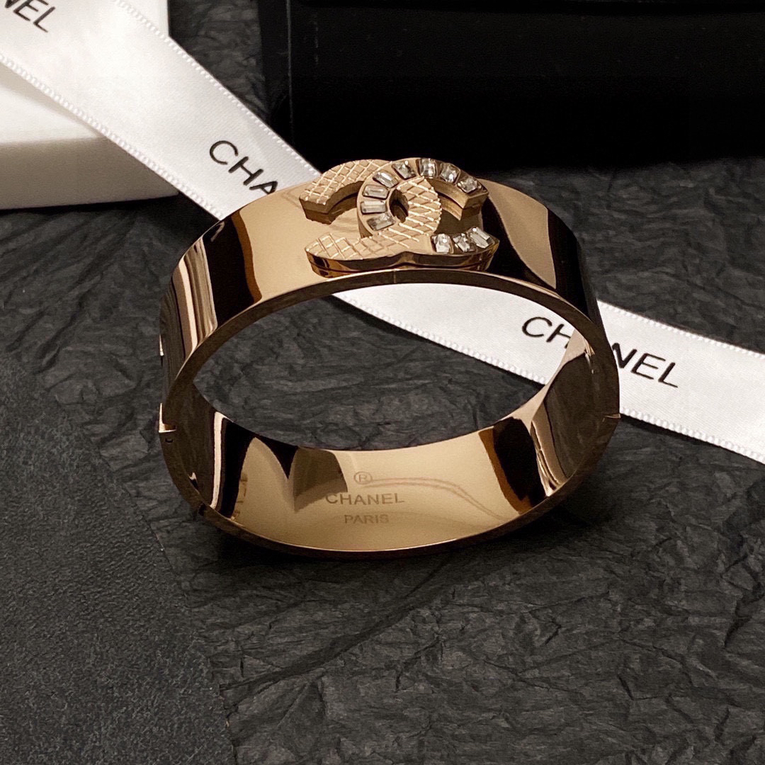 Chanel wide micro diamond bracelet