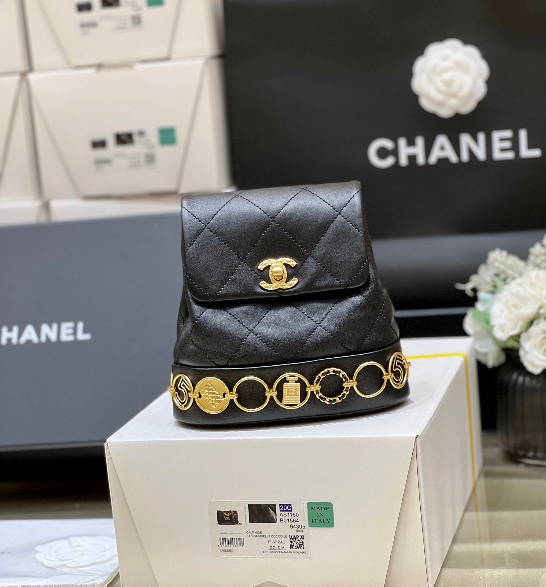 Chanel 23b Fall/Winter Preview Collection Badge Double Backpack AS427500138