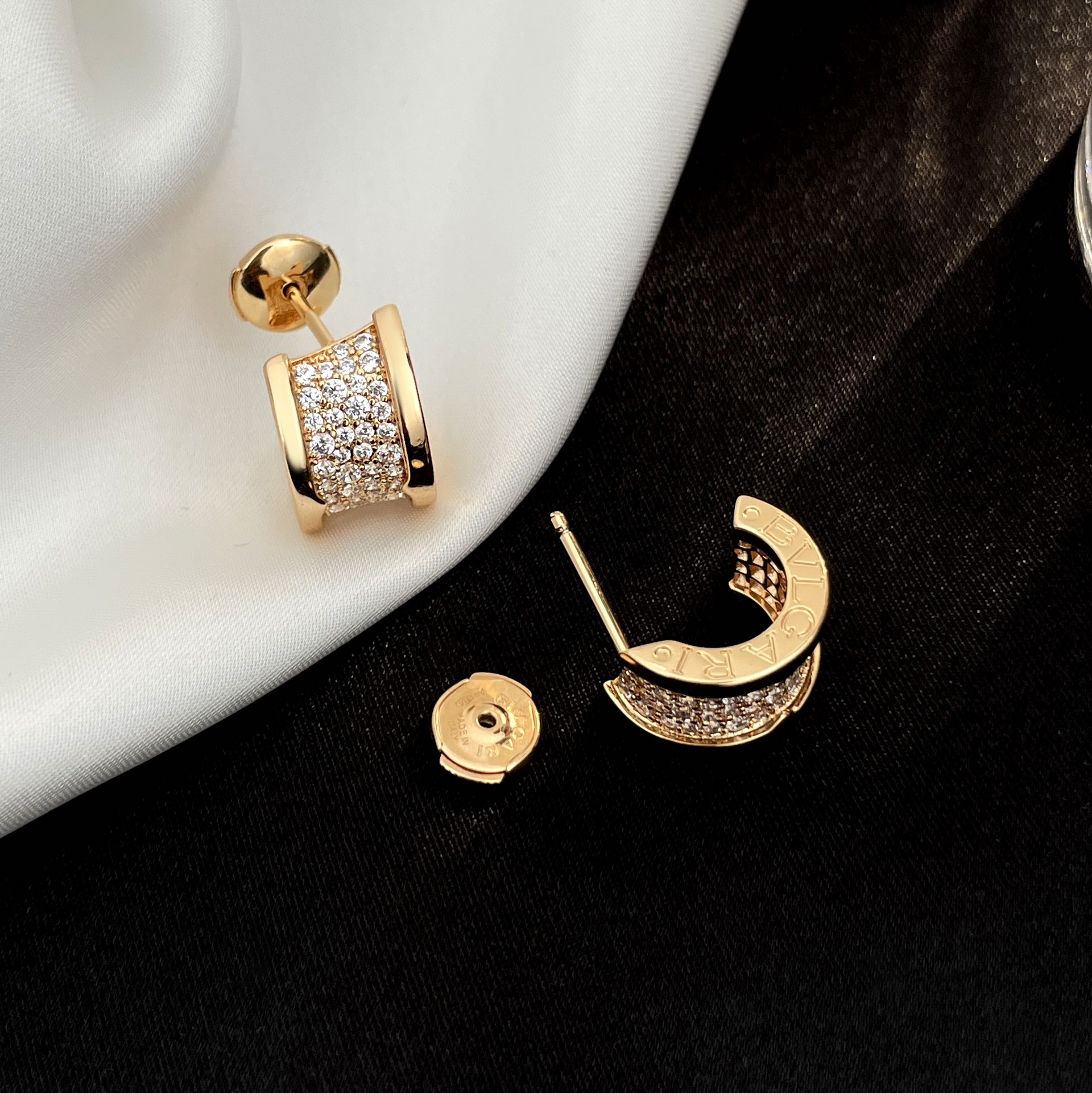 Bulgari Full Diamond Waist Earrings