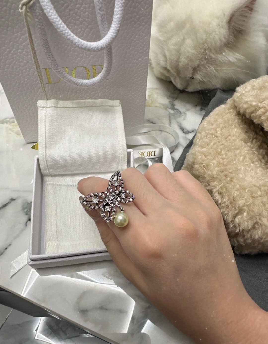 Dior butterfly diamond ring
